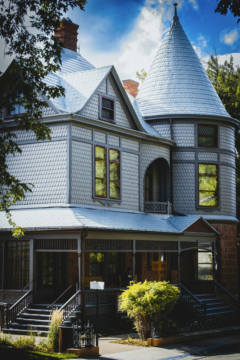 a house with a steeple