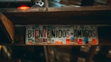 a license plate on a car