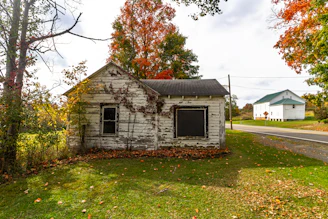 a small house with a garage
