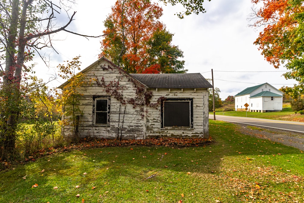 a small house with a garage