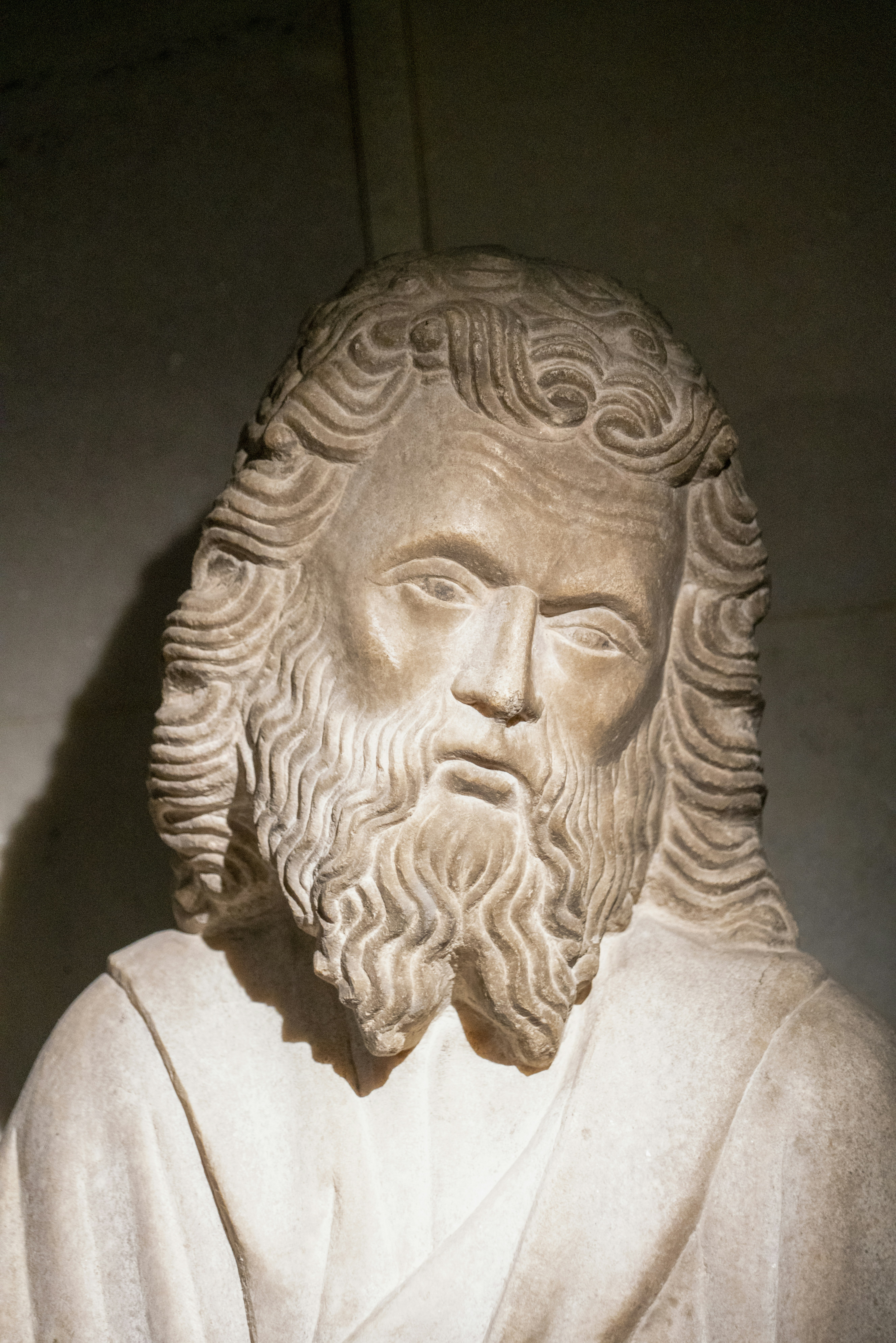 a statue of a bearded man