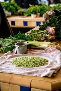a table full of vegetables