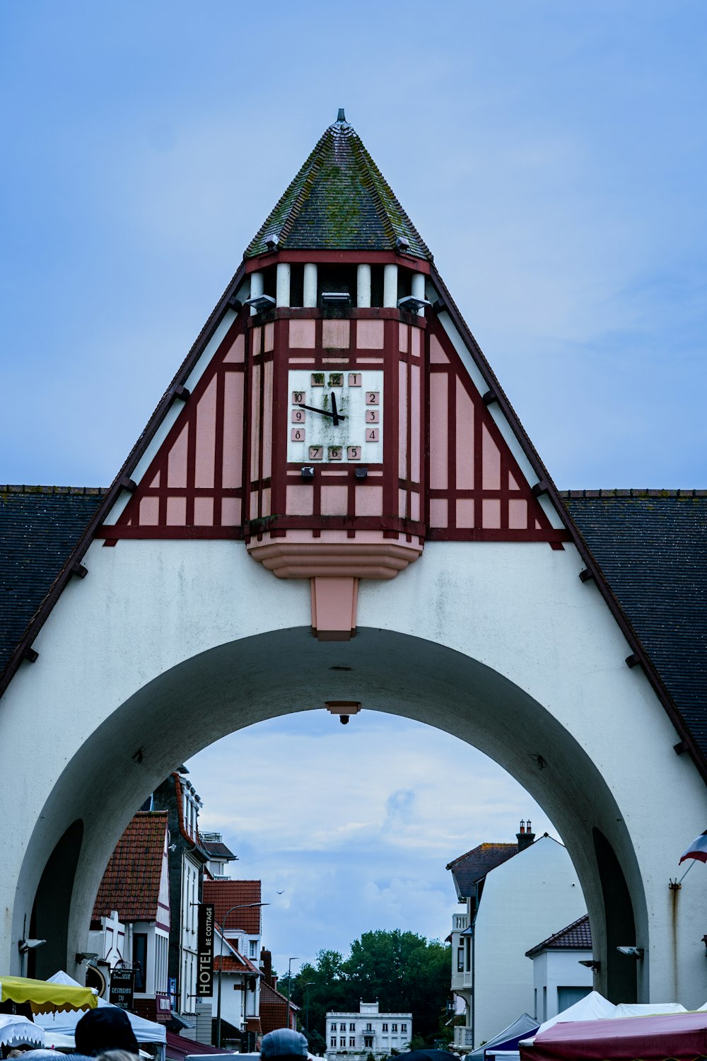 a clock on a tower