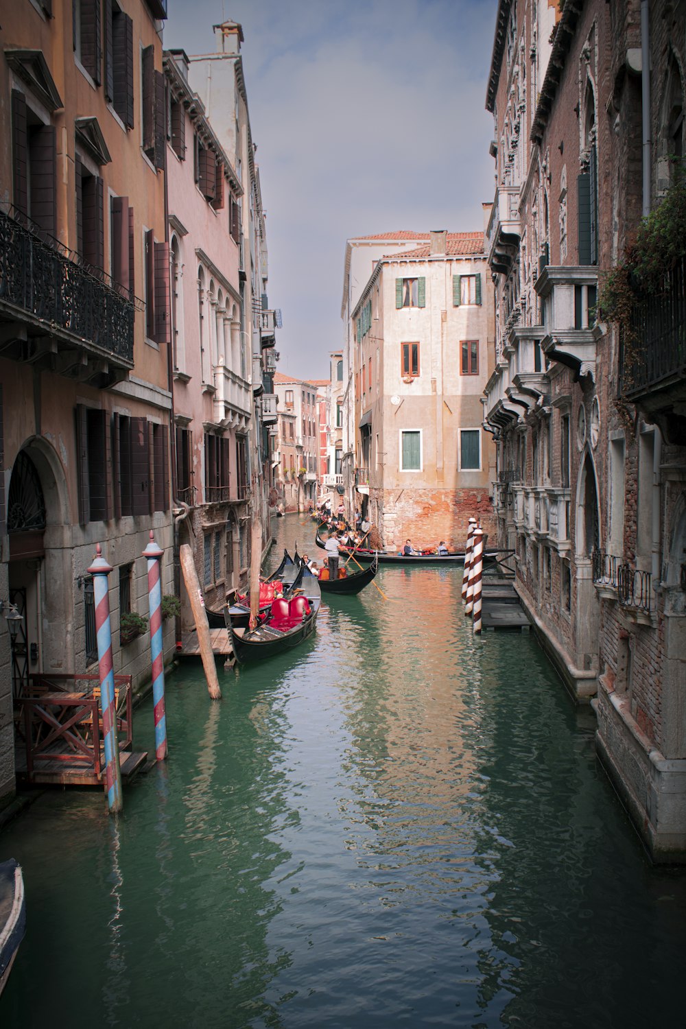 a canal with boats in it