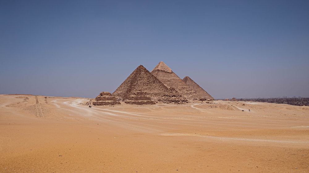 a pyramid in the desert
