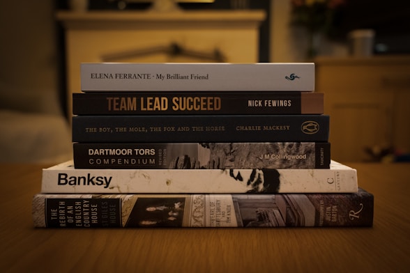 a stack of books
