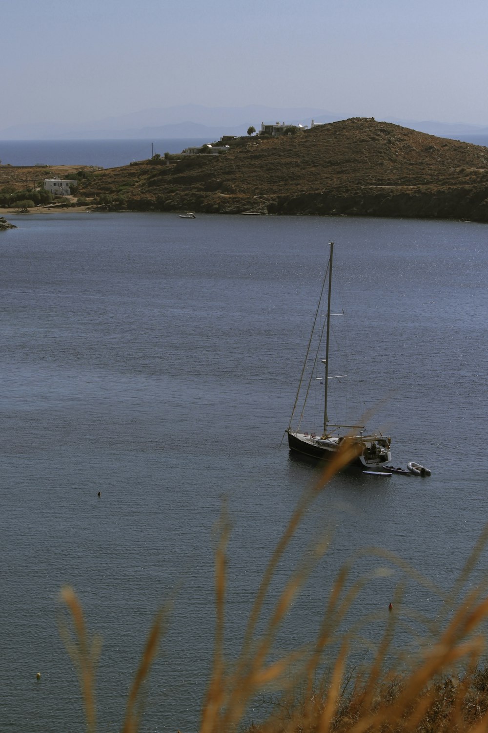 a couple of boats in a body of water