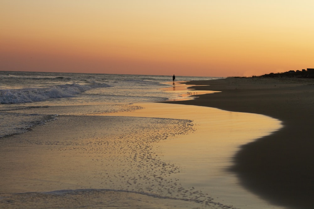 a person standing on a beach