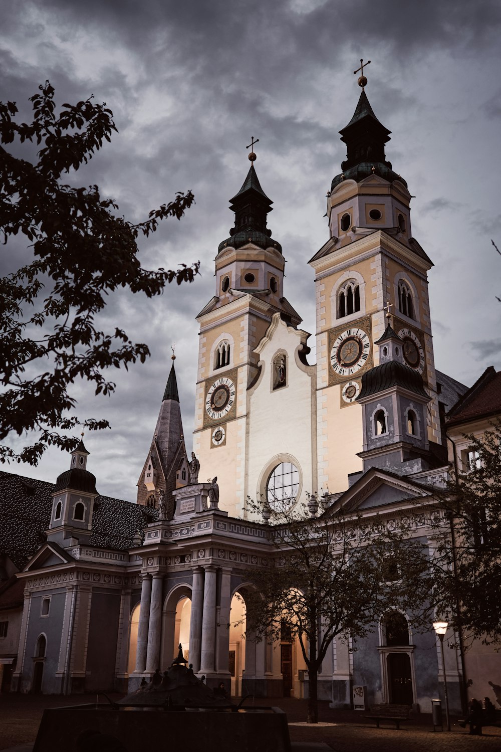 a large building with a clock tower