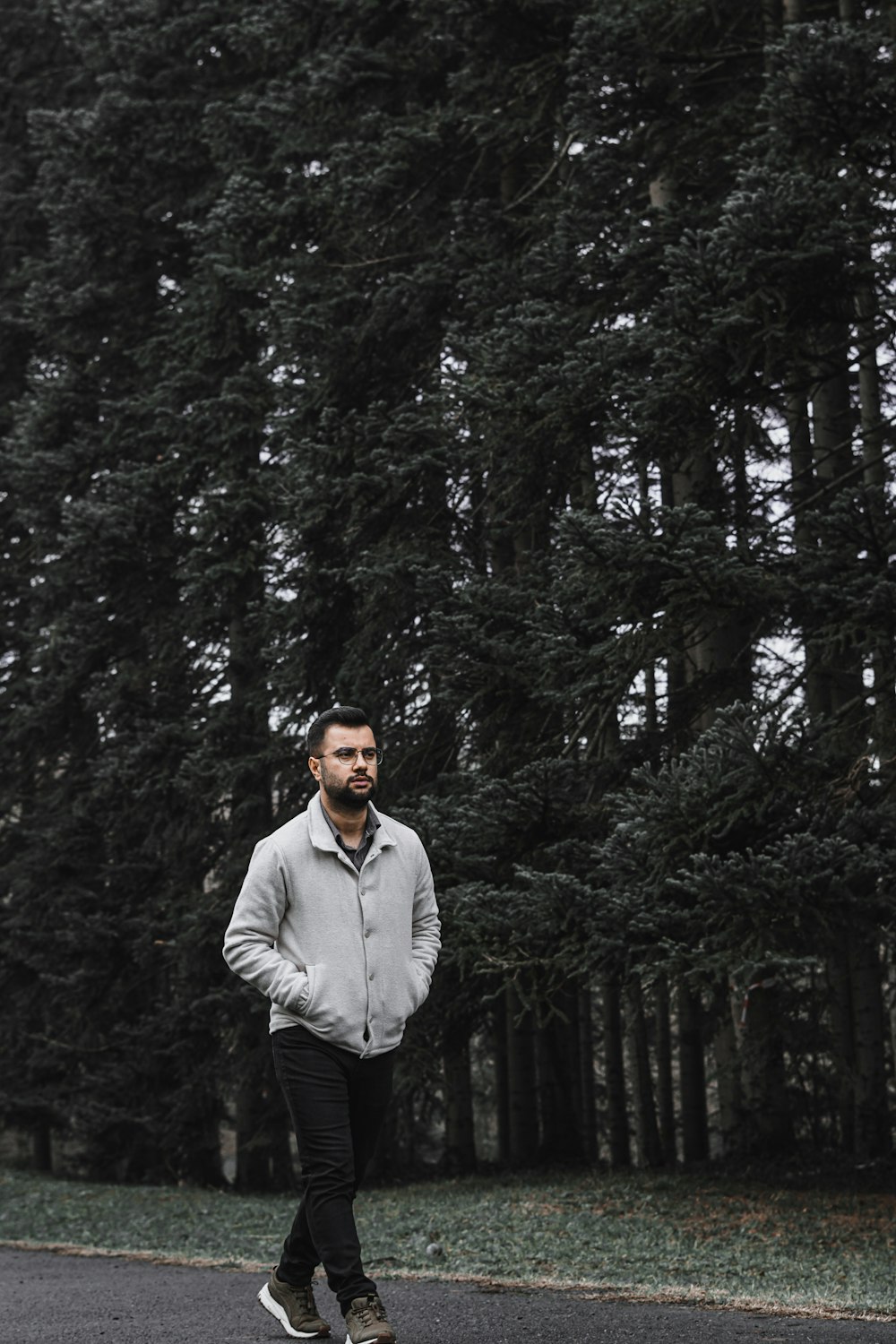 a person standing in a park