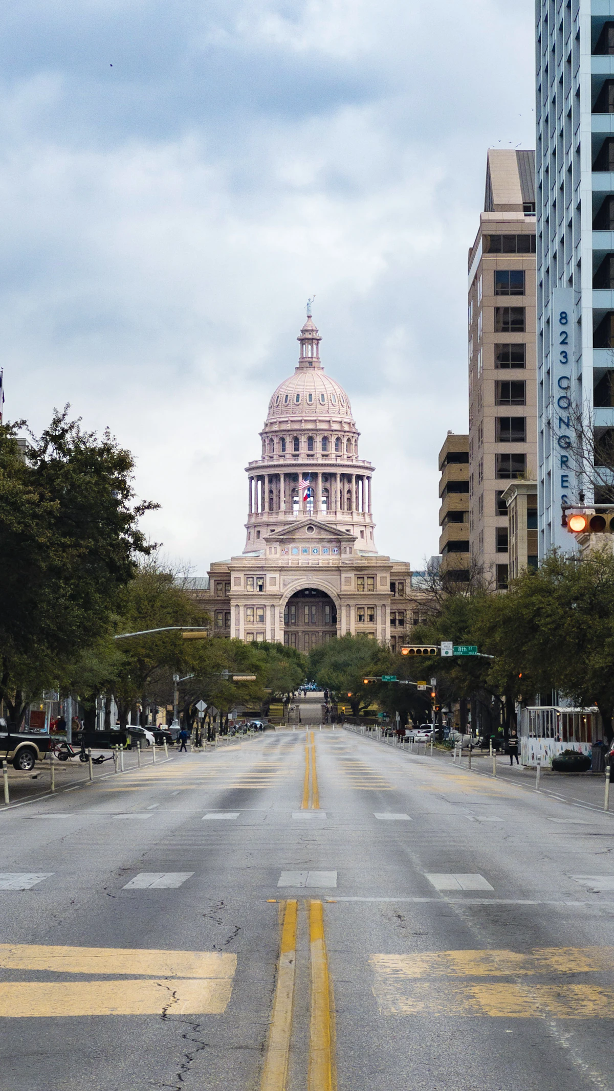 East Austin street lined with low buildings