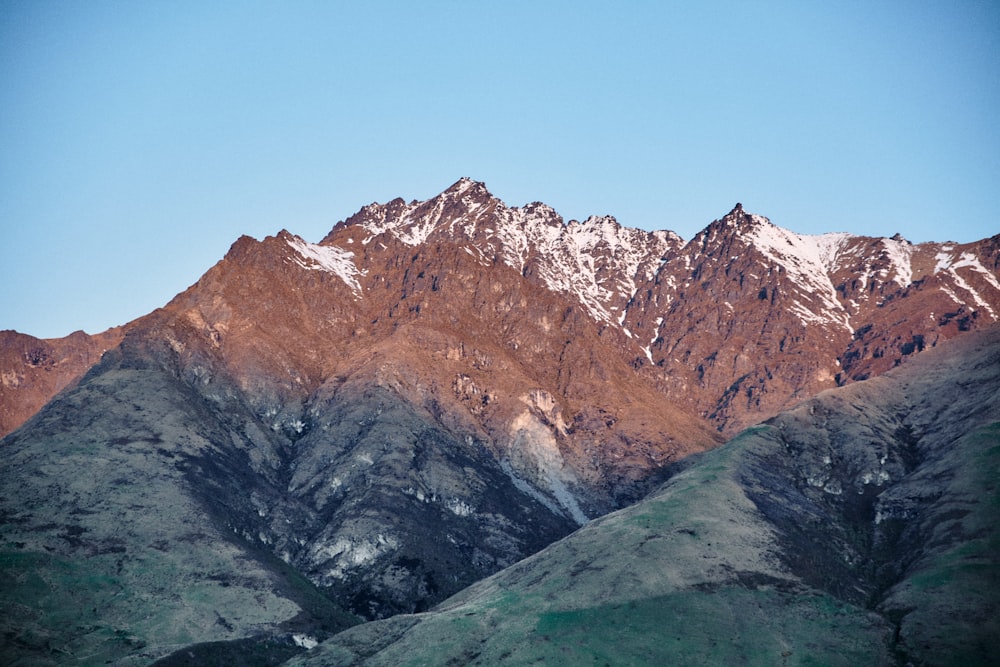 a mountain with snow