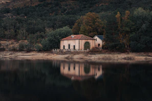 a house by a lake