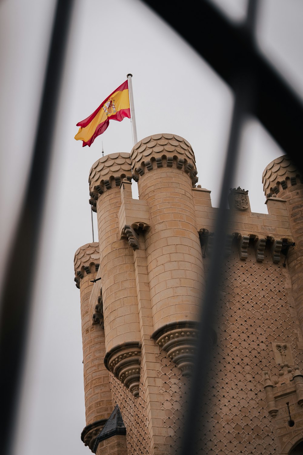 a flag on a tower