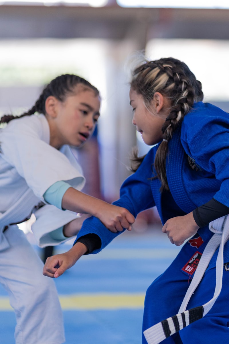 Children training in a martial arts class