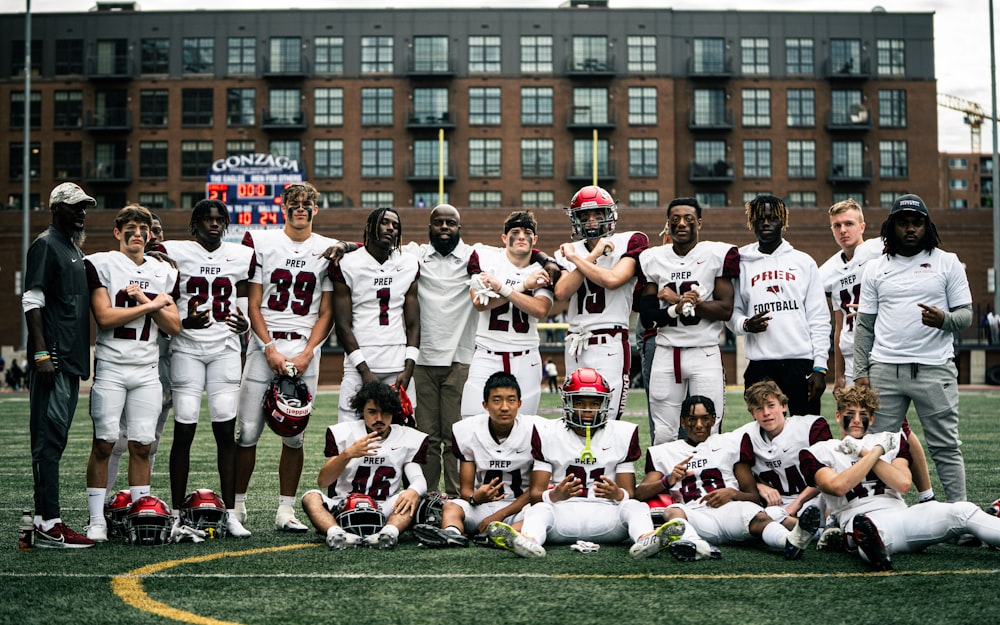 a football team posing for a photo