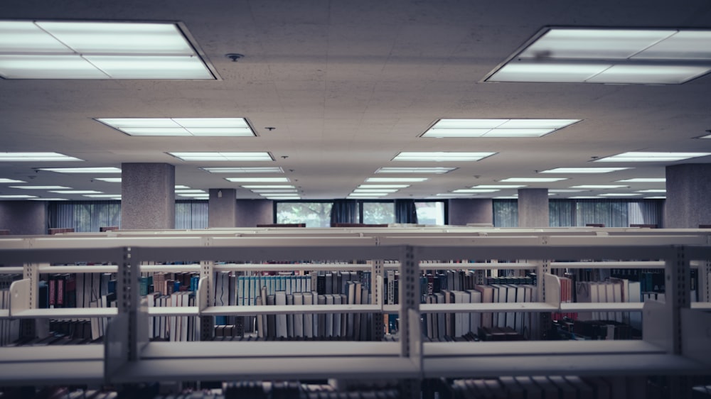 a library with many books