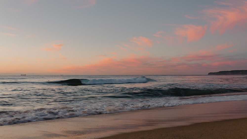 waves crashing on a beach