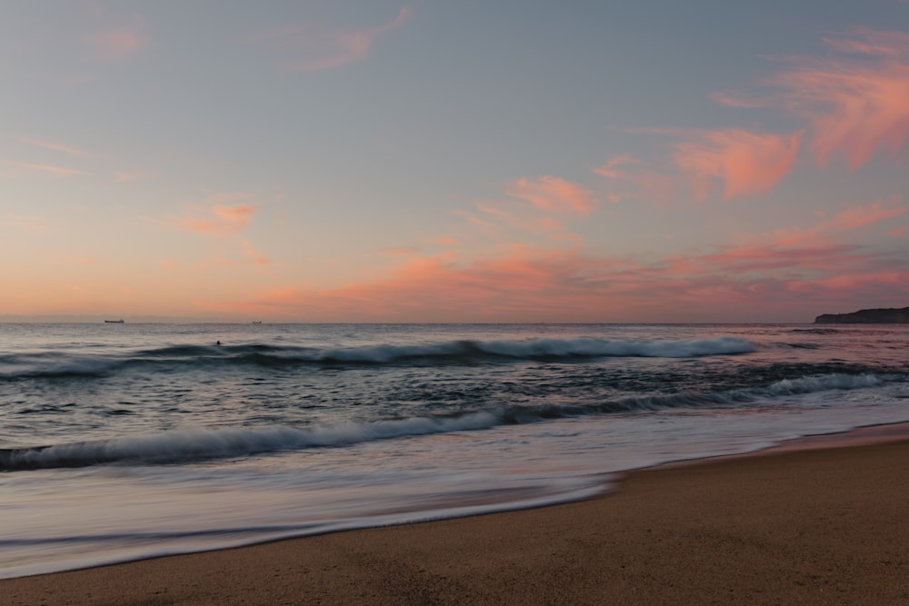 waves crashing on a beach