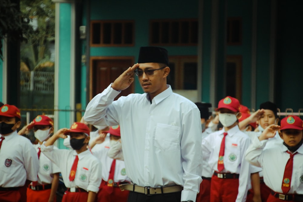 a man in a white shirt