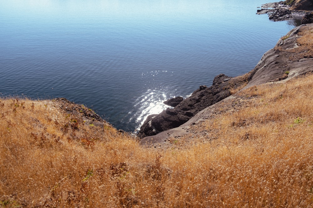 a rocky cliff overlooking the ocean