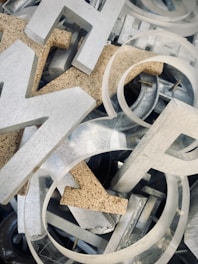 a pile of metal blocks