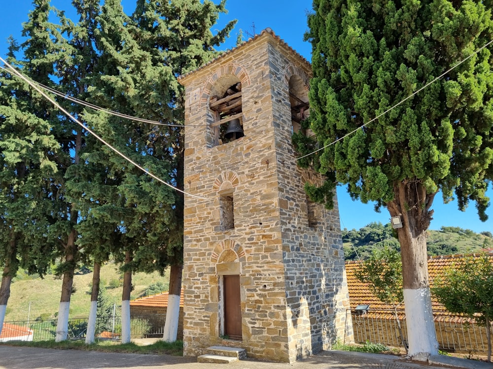 a brick building with a tower