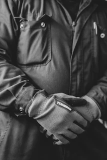 a person wearing gloves