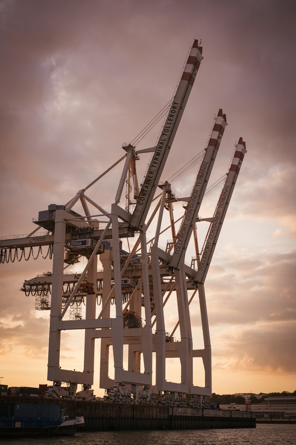a large crane at a dock
