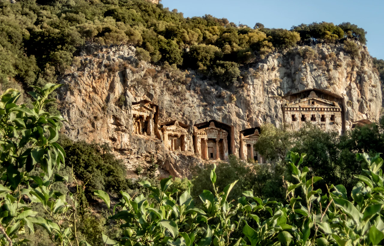 Kaunos rock tombs above the Dalyan river