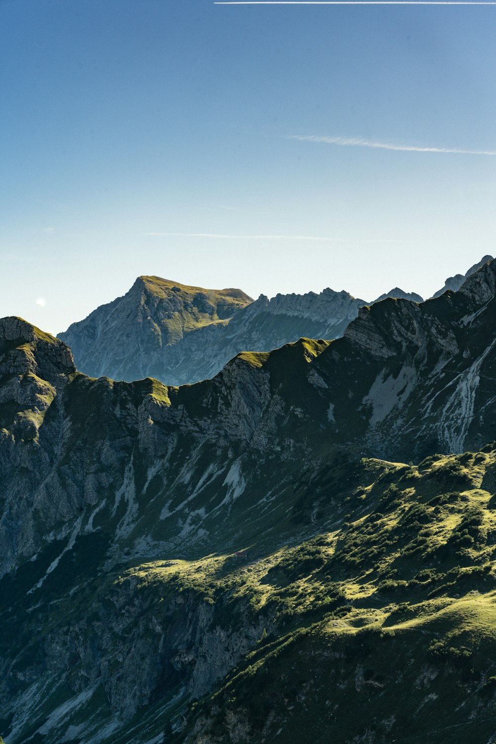 a mountain range with snow