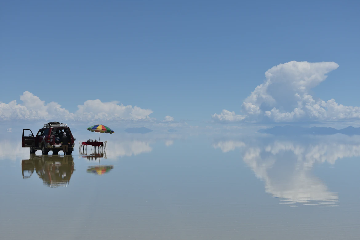 The mirror effect at Salar de Uyuni, Bolivia