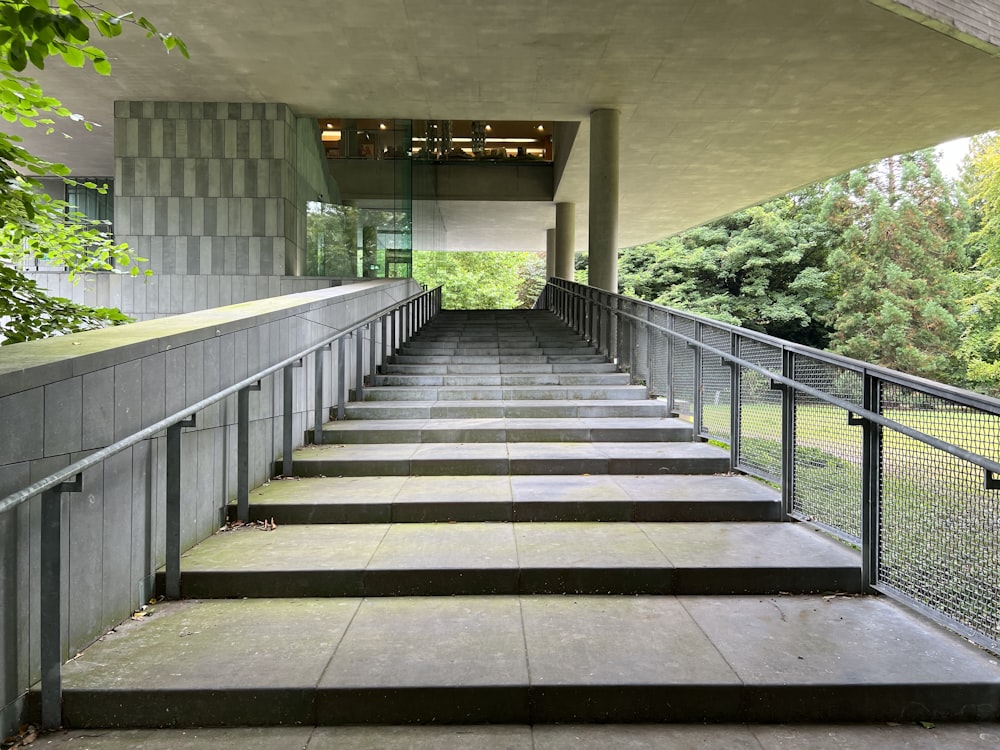 a set of stairs leading to a building