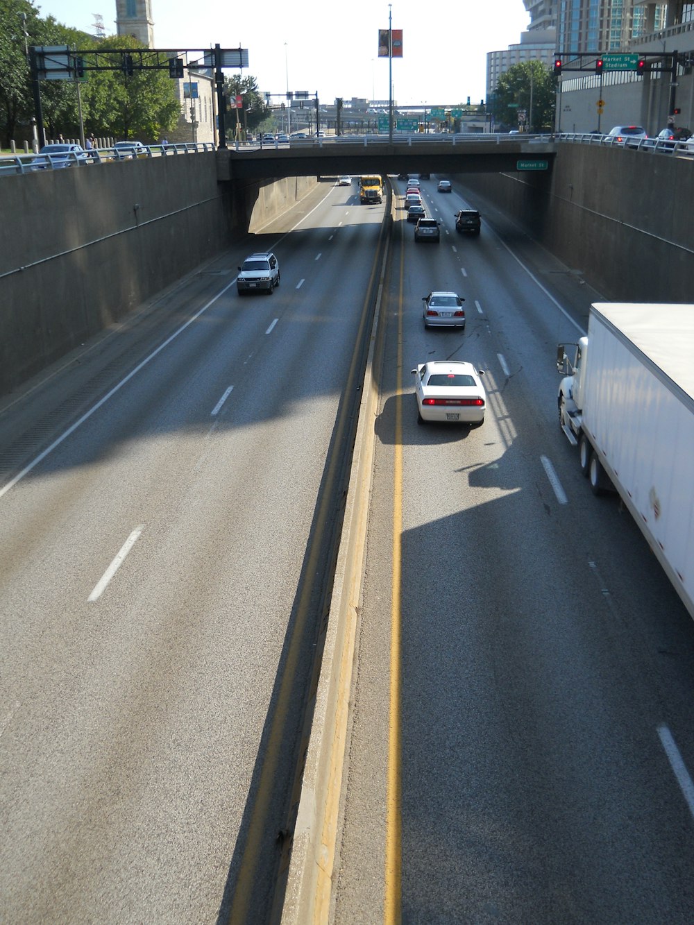 cars on a highway