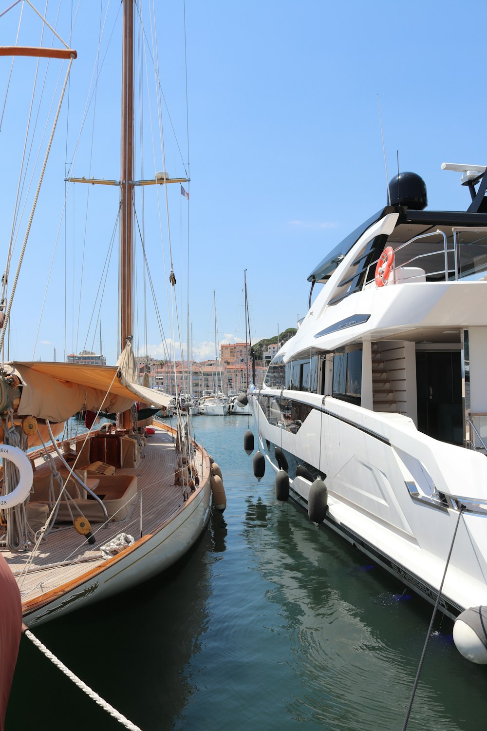 boats docked at a pier