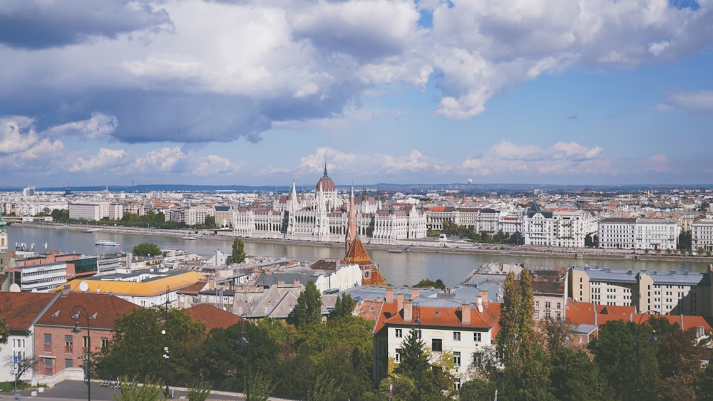 a city with a river running through it