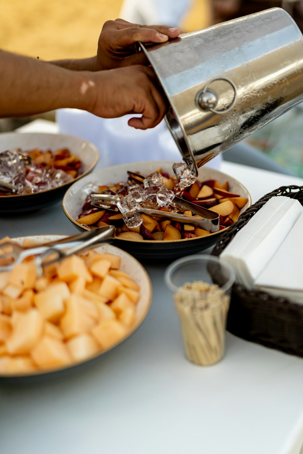 a person making food