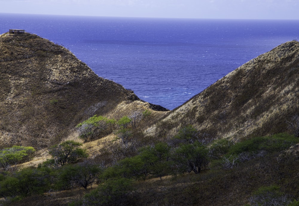 a hill with a building on it