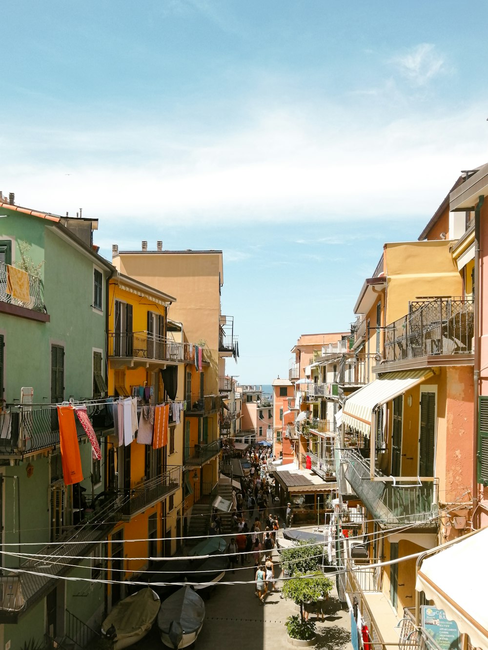 a row of colorful buildings