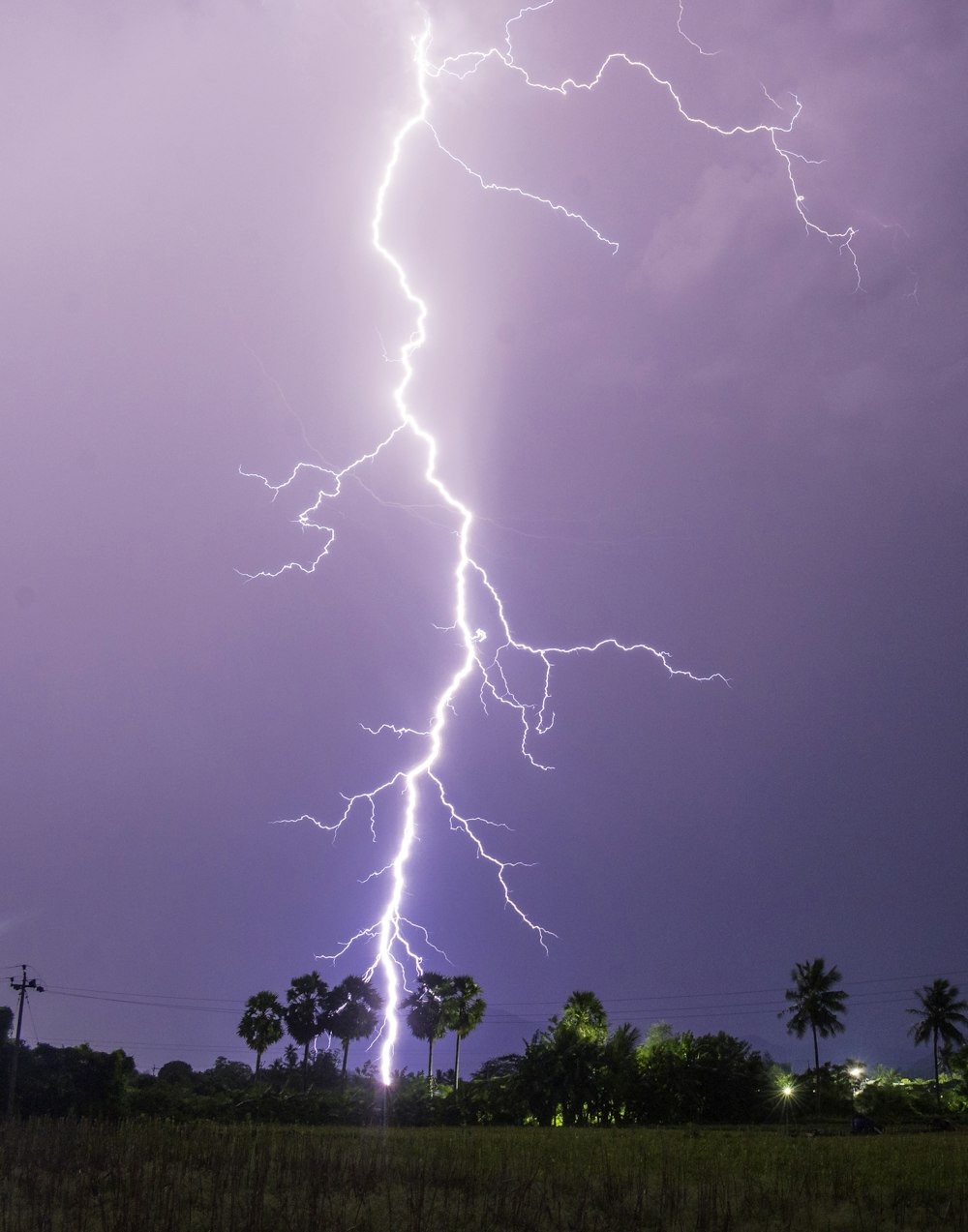 a group of lightning strikes