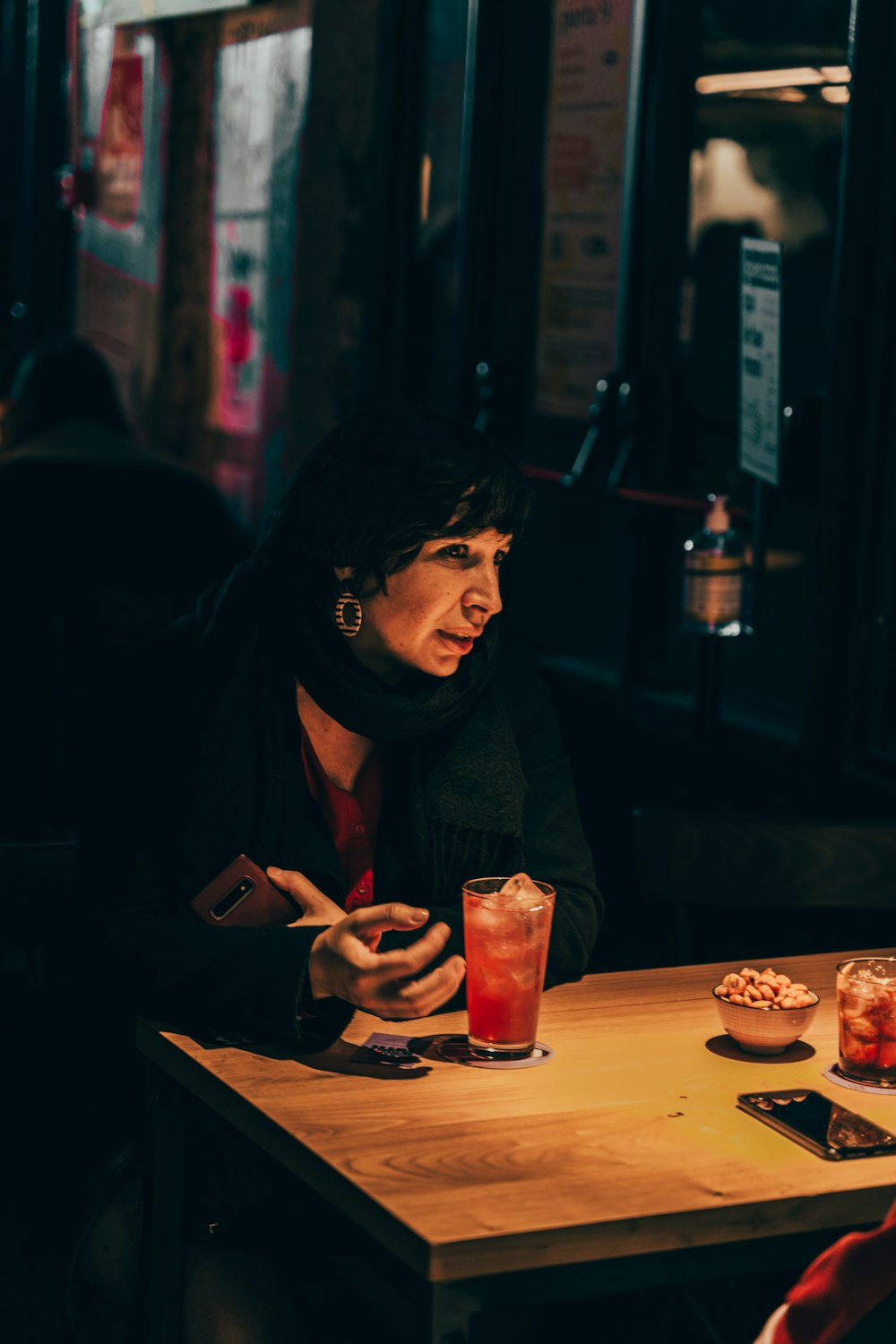 a person sitting at a table