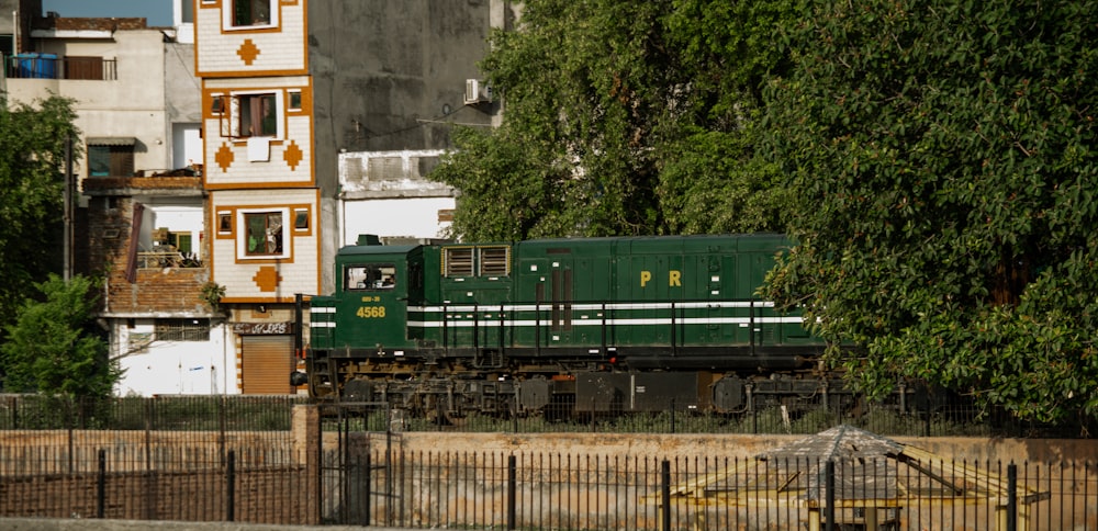 a train on the railway tracks