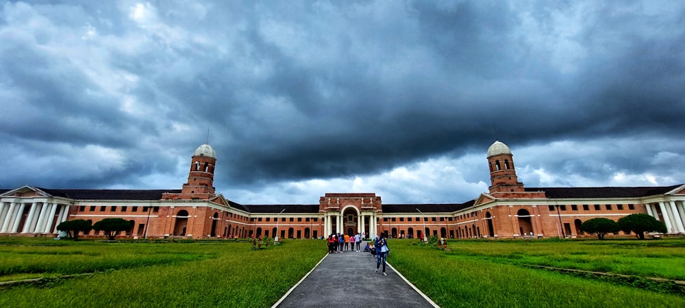 a large building with a courtyard