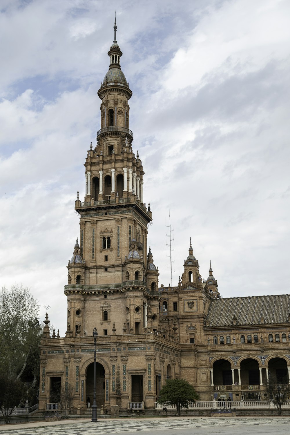 a large stone building with a tower