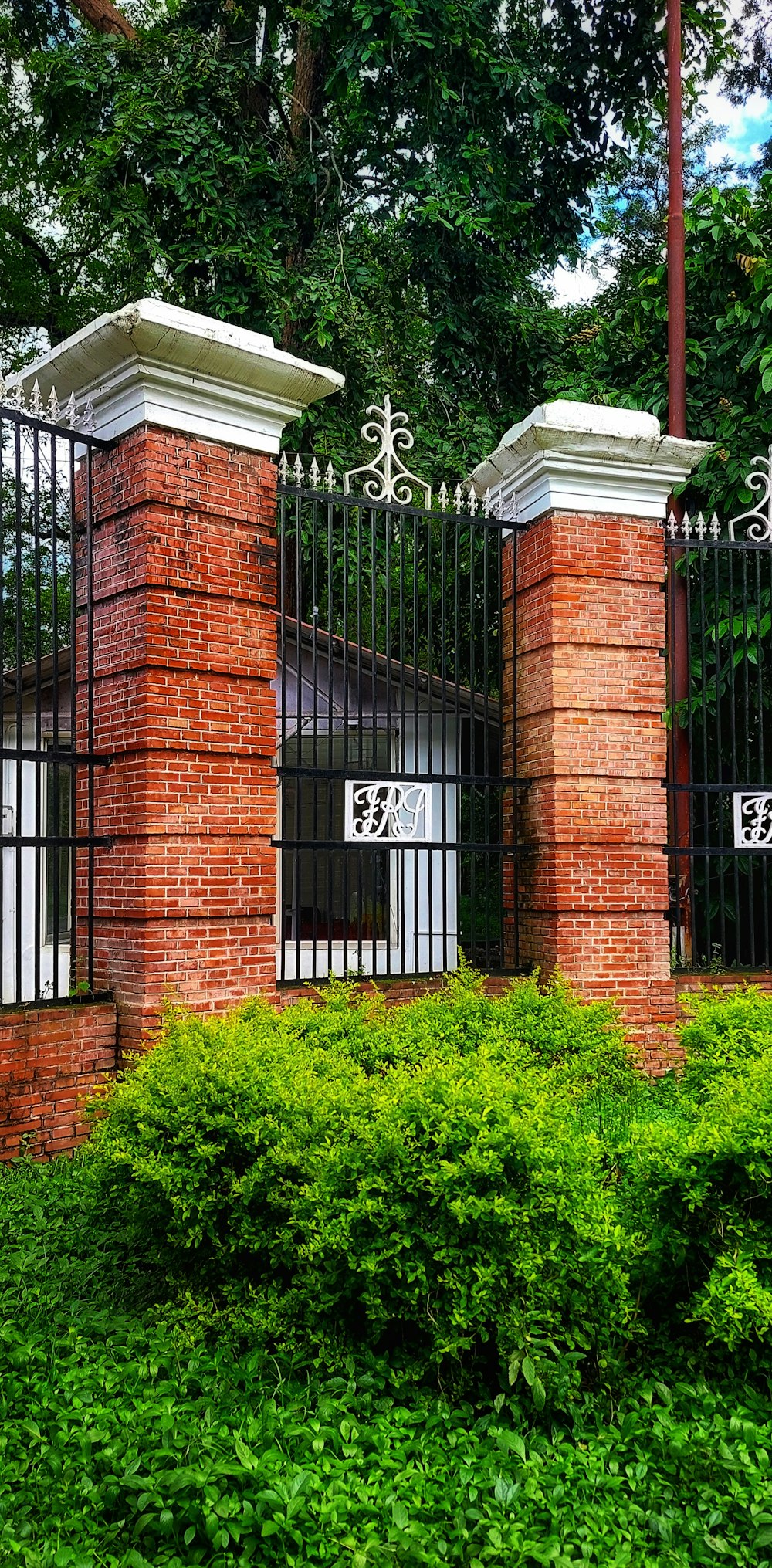 a gated entrance to a building