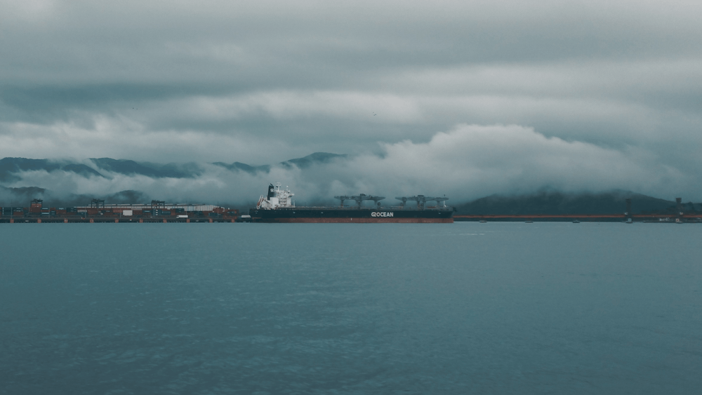 a large ship in the water