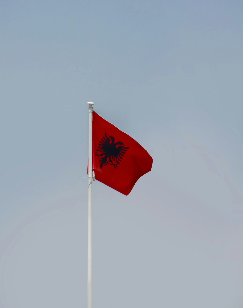 a red and white flag