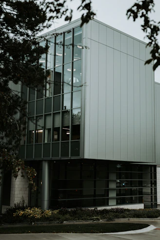 a building with glass windows
