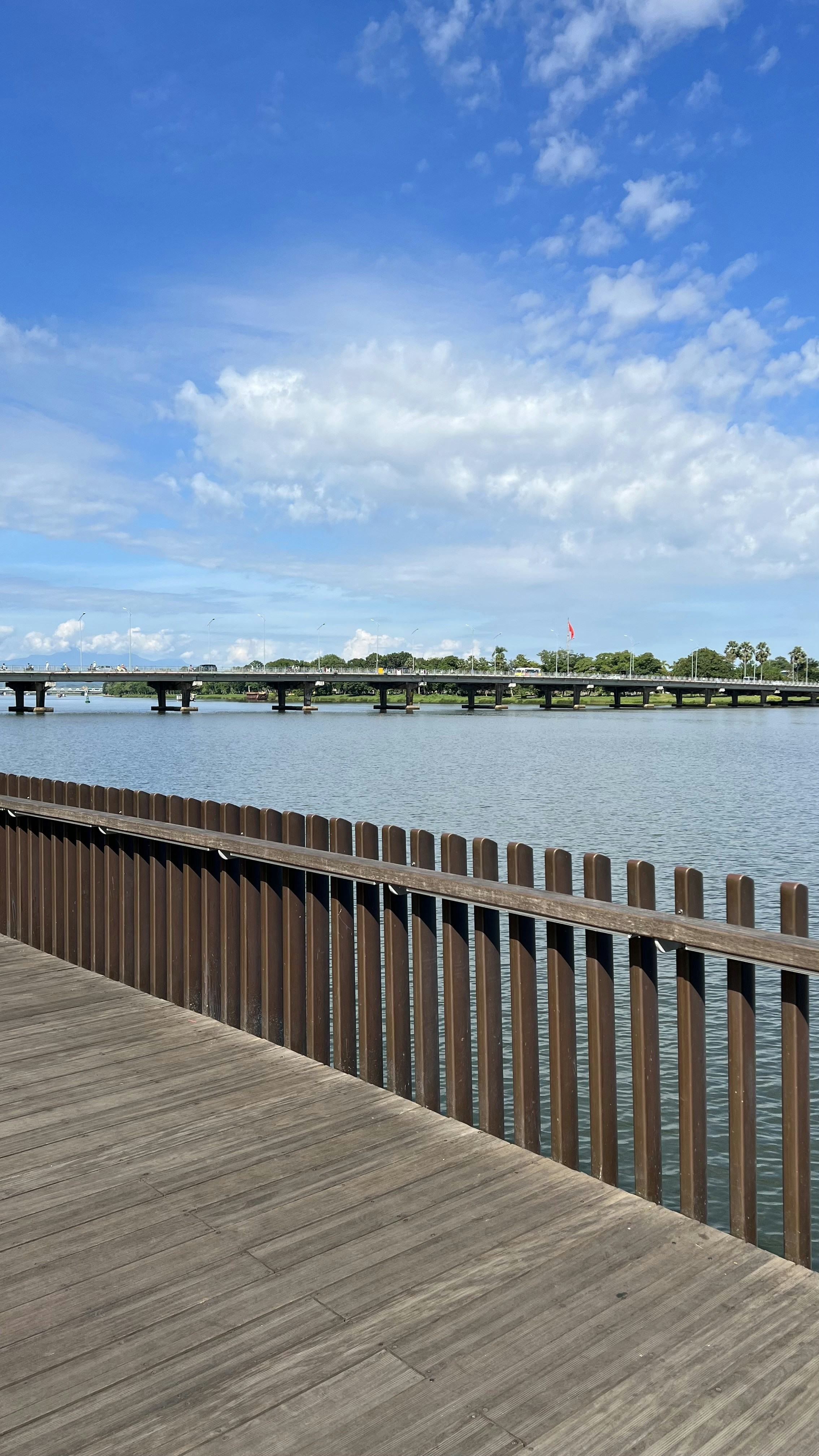 a wooden walkway over water
