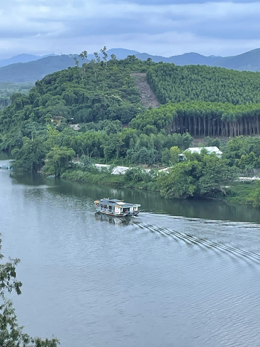 a boat on a river